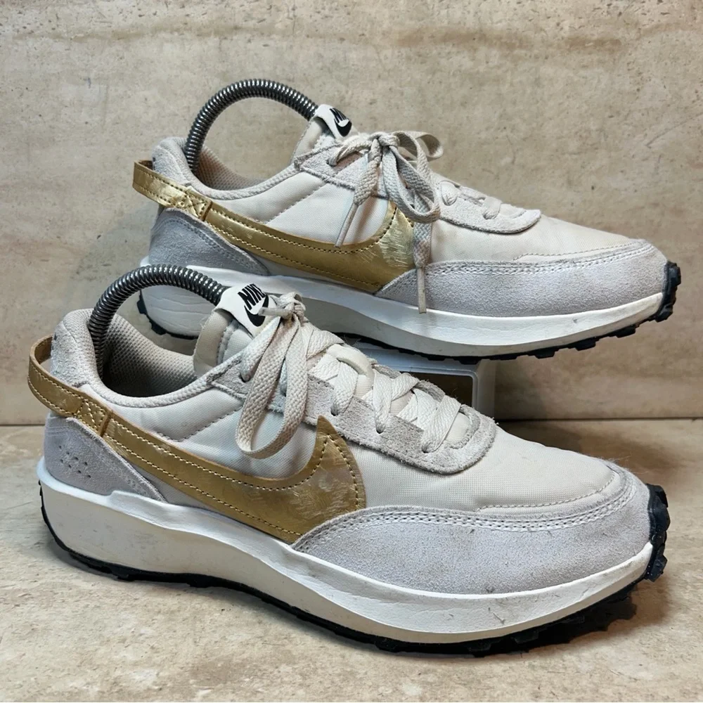 Nike Waffle Debut Summit White Metallic Gold‎ Sneakers FD0555-100 Womens 8.5